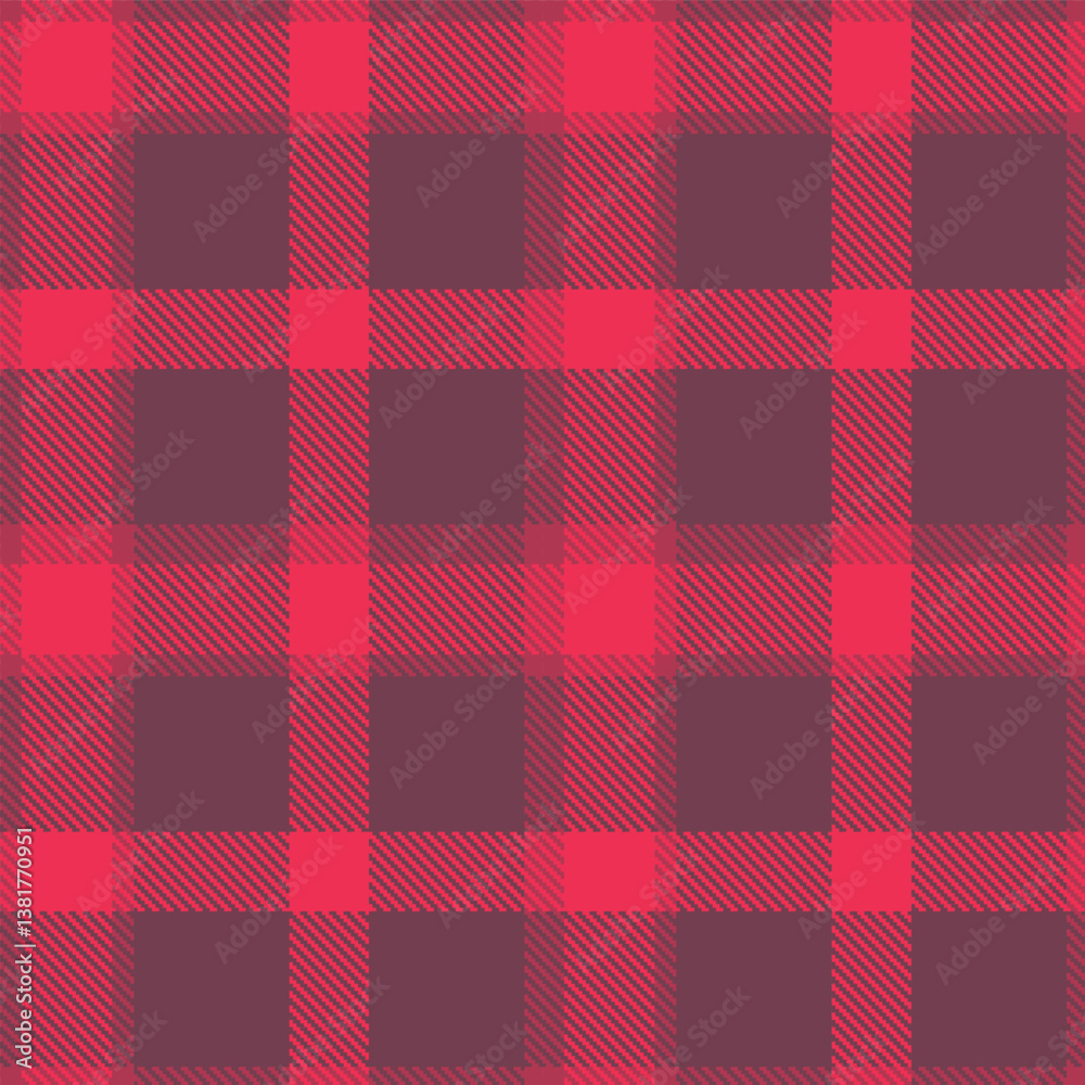 Plaid pattern seamless. Rich Raspberry Wine & Vibrant Radish Lips Tartan Fabric Design. Plaid pattern seamless. Rich Raspberry Wine & Vibrant Radish Lips Tartan Fabric Design.