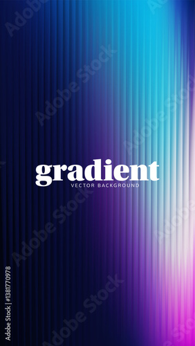 Ripple glass distortion background. Abstract fractal effect ribbed glass texture with vibrant gradients smooth fluted vertical lines. Reeded Bold dynamic design blending futuristic tones vector bg