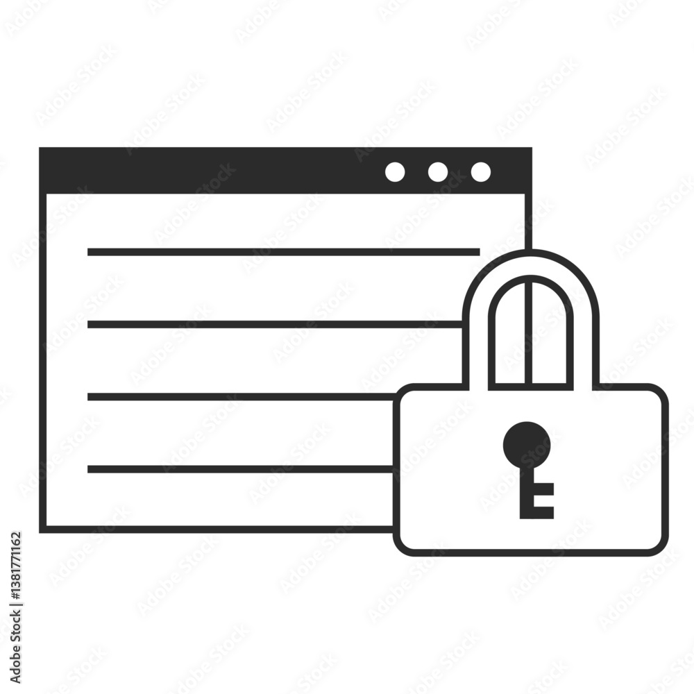 パスワードが設定された、または暗号化されたウェブサイトのイラスト パスワードが設定された、または暗号化されたウェブサイトのイラスト