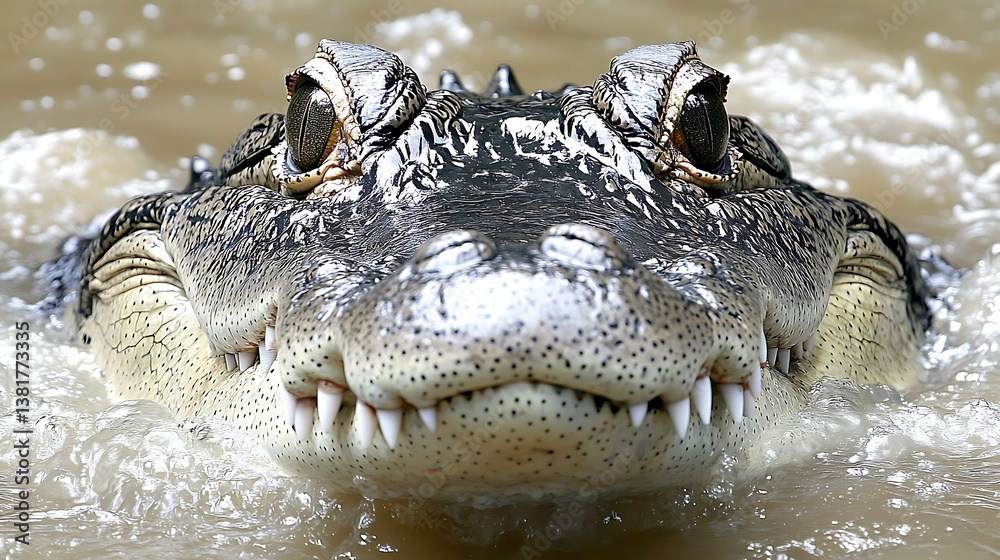 Obraz premium A close up view of a crocodile in the water