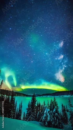 Timelapse of astrophotography and the northern lights.