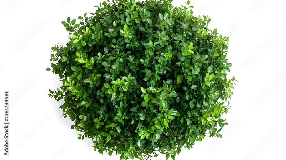 Obraz premium A spherical collection of lush green leaves on white background