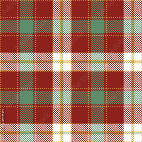 Highland Deep Fried Sun Rays and Soft Minotaurus Brown Seamless Tartan Fabric Design
