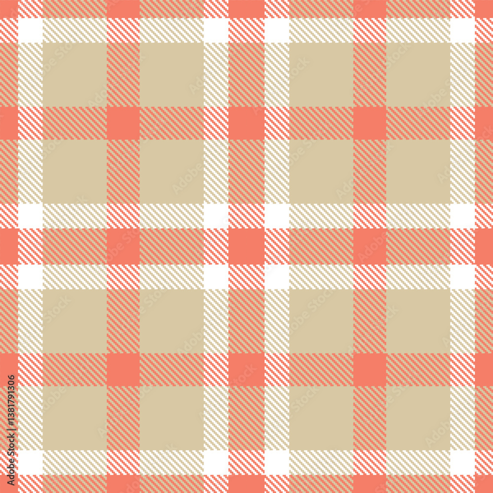 Dusky Slippery Salmon Tartan patterns fabric texture. Elegant Smoky White Seamless Tartan Dusky Slippery Salmon Tartan patterns fabric texture. Elegant Smoky White Seamless Tartan