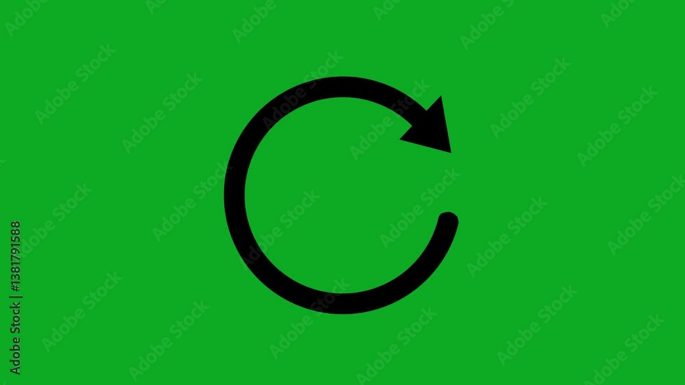 Circle arrow rotating, reload symbol, update, circle arrow, refresh representing refresh actions. Loading arrow symbols spinning animation. 4k video.