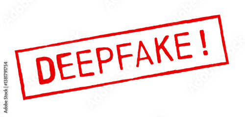 Deepfake stamp red colored isolated vector illustration.