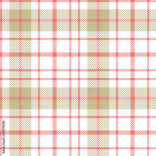 Rustic Embarrassment and Classic White Seamless Tartan Fabric Design