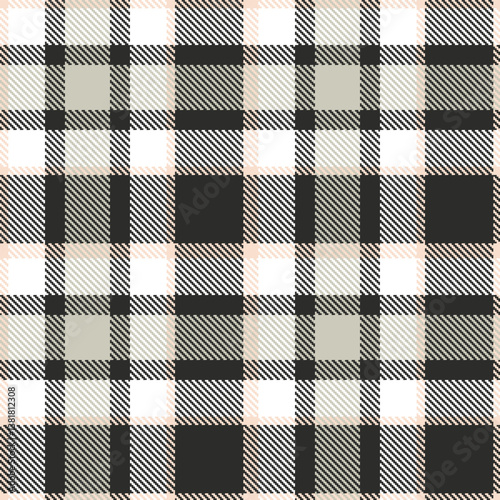 Elegant Rich Carbon Fiber & Pastel Light Maiden’s Blush Seamless Tartan Fabric Design