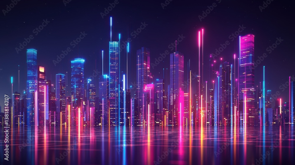 Digital workforce collaboration dashboard with glowing lights futuristic cityscape visual art nighttime high-tech concept Digital workforce collaboration dashboard with glowing lights futuristic cityscape visual art nighttime high-tech concept