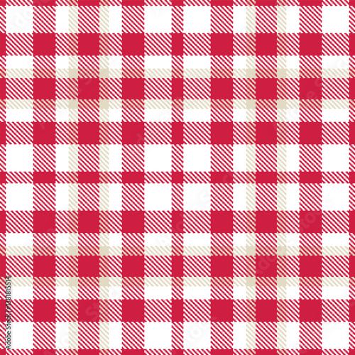 Highland Toreador and Warm White Seamless Tartan Fabric Design