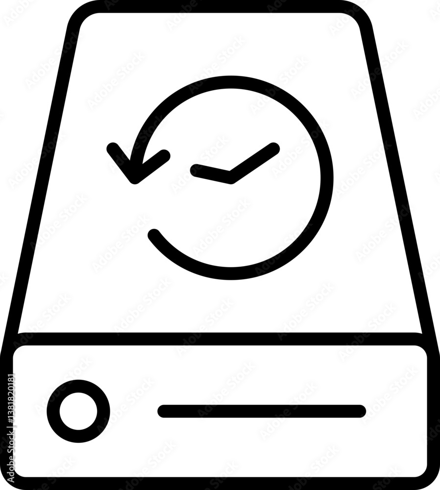 Hard drive backup icon line style - Editable Stroke SVG, fully scalable.