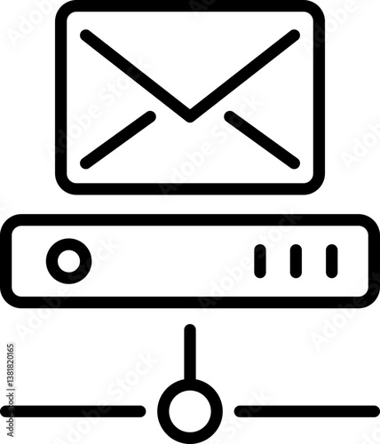 Email server infrastructure outline icon - Editable Stroke SVG, fully scalable.