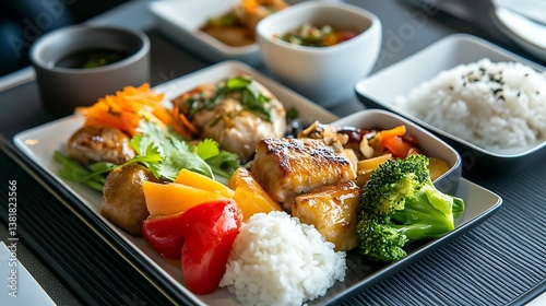 In-flight dining transforms with Asian-style gourmet dishes  
