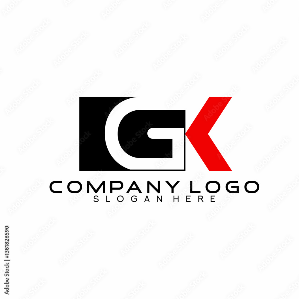 Simple initial letter GK logo design with a back arrow. Simple initial letter GK logo design with a back arrow.