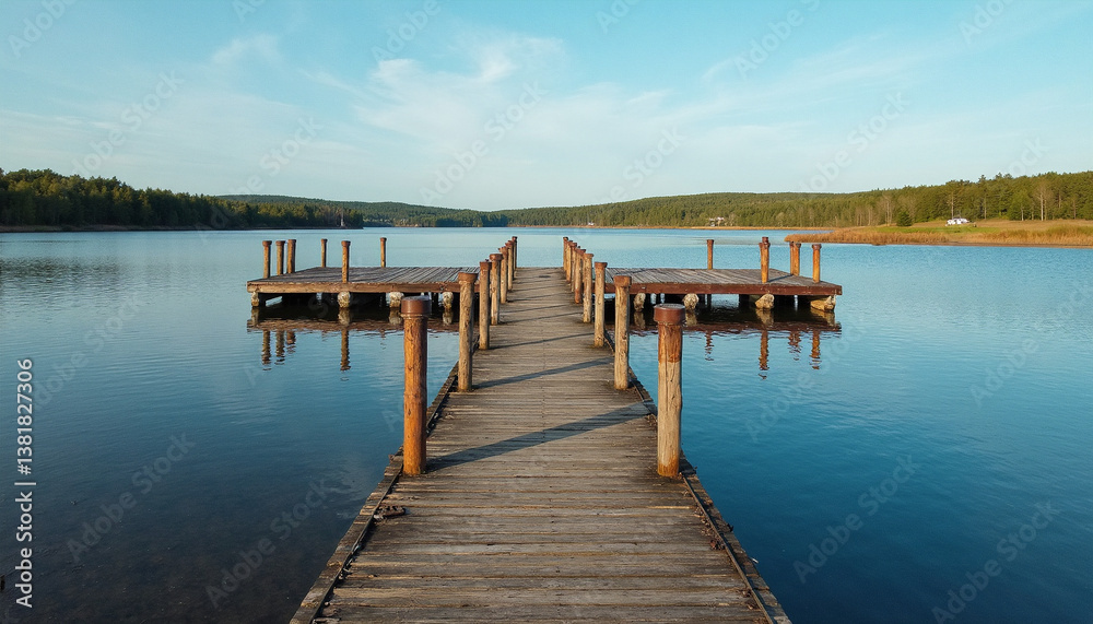 Naklejka premium pier on the lake