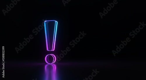 Neon Exclamation Point Graphic Design