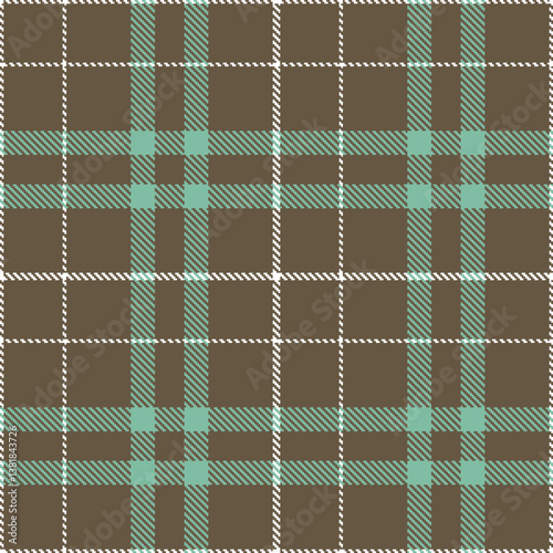 Elegant Autumn Sandalwood & Light White Seamless Tartan Fabric Design