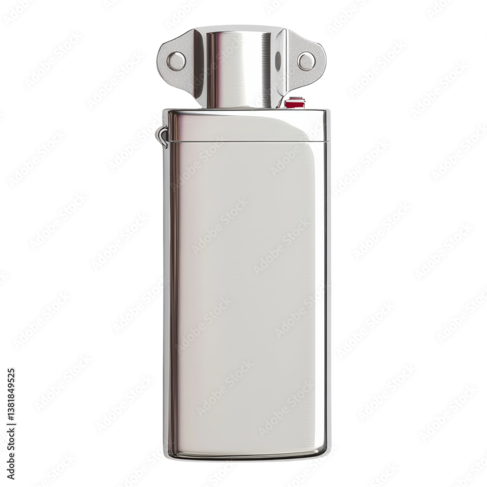 Metal Lighter with Glossy Silver Finish and Design Metal Lighter with Glossy Silver Finish and Design