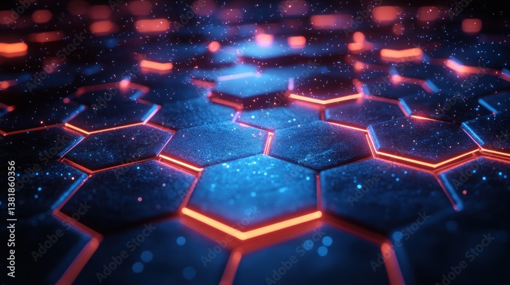 Futuristic Hexagonal Grid Abstract Background for Healthcare Technology and Biomedical Research