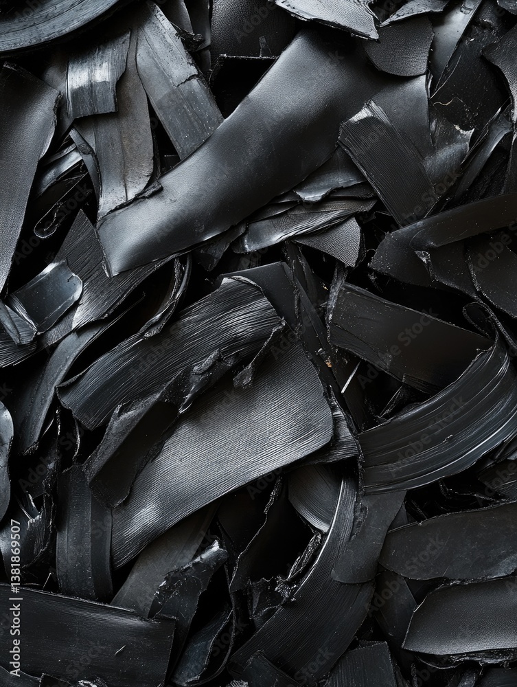 Obraz premium Black Plastic Recycling Waste Texture.