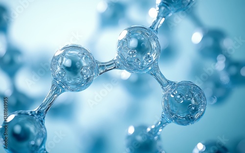 Wallpaper Mural Transparent molecular structure of blue molecules in a scientific molecular network Torontodigital.ca