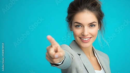 Businesswoman points to chart.