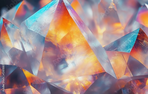 Crystal Refraction and Light Dispersion in Macro Photography of Abstract Geometric Patterns
