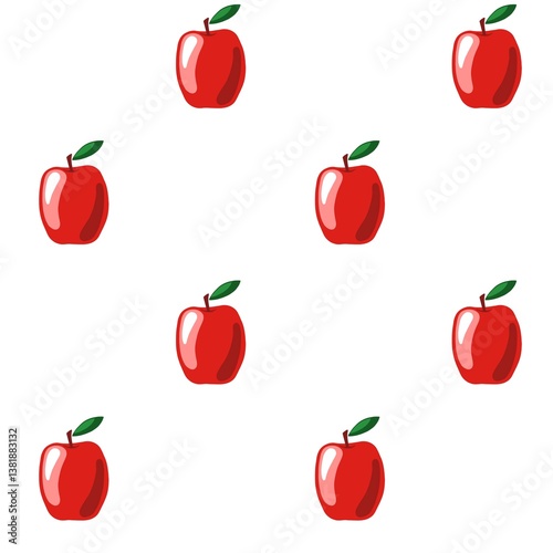Apple seamless pattern. Summer design.