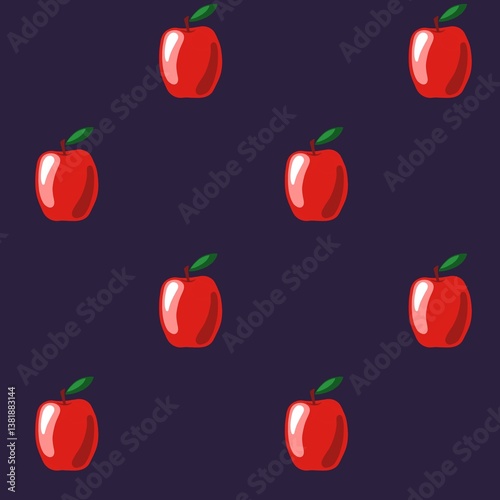 Apple seamless pattern. Summer design.