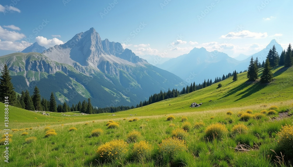 Fototapeta premium alpine meadow in the alps