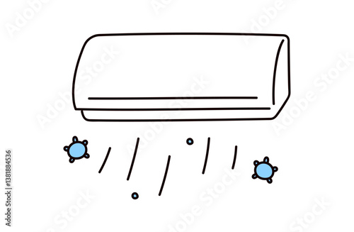カビとエアコンのイラスト
