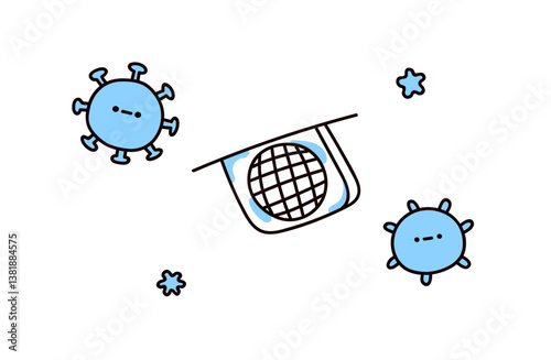 カビと排水溝のイラスト