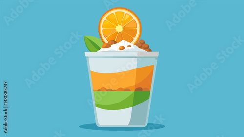 A burst of citrus flavors in every bite creamy lime yogurt and homemade orange granola create a zesty and refreshing parfait that is light and. Vector illustration