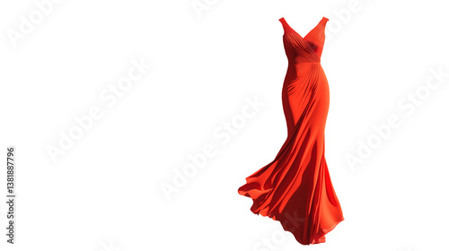 red dress isolated on white background , transparent png 