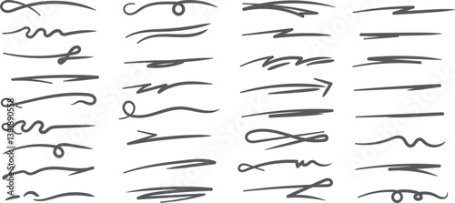 Handdrawn Underlines, Dividers, Swirls, and Design Elements
