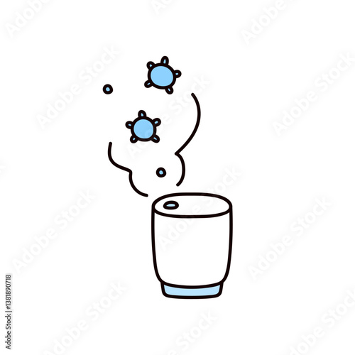カビと加湿器のイラスト