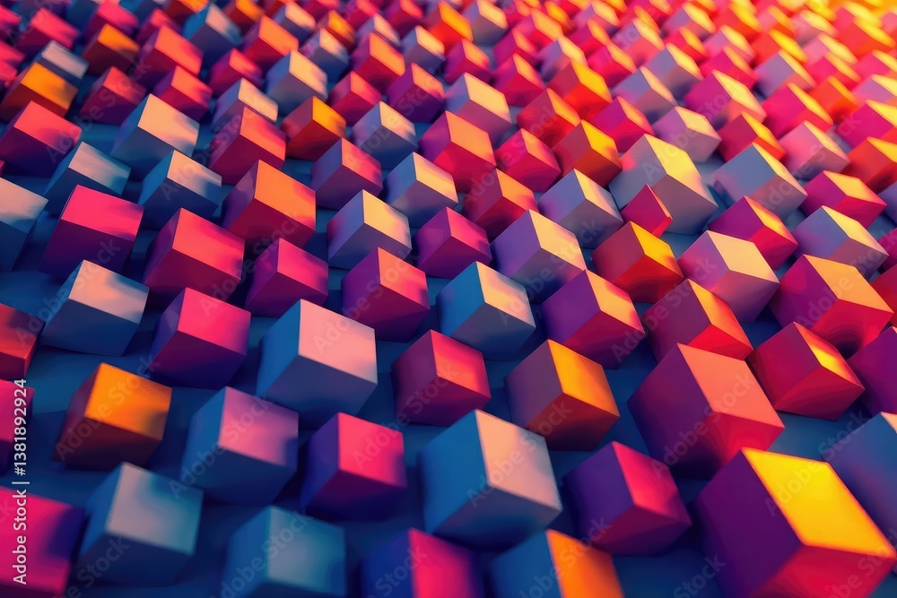 Fototapeta premium Abstract geometric shapes, vibrant colors, endless repeat, seamless repeat, vector pattern, contemporary