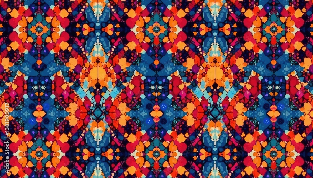 Geometric abstract tapestry pattern, continuous design, surface, contemporary Geometric abstract tapestry pattern, continuous design, surface, contemporary