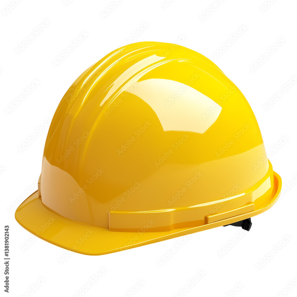 Fototapeta premium Bright Yellow Hard Hat Safety Helmet for Construction