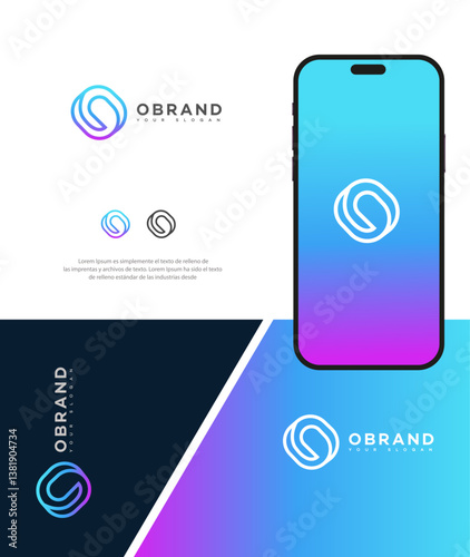 Modern O Letter Logo Minimalist Gradient Logo Design for Mobile App