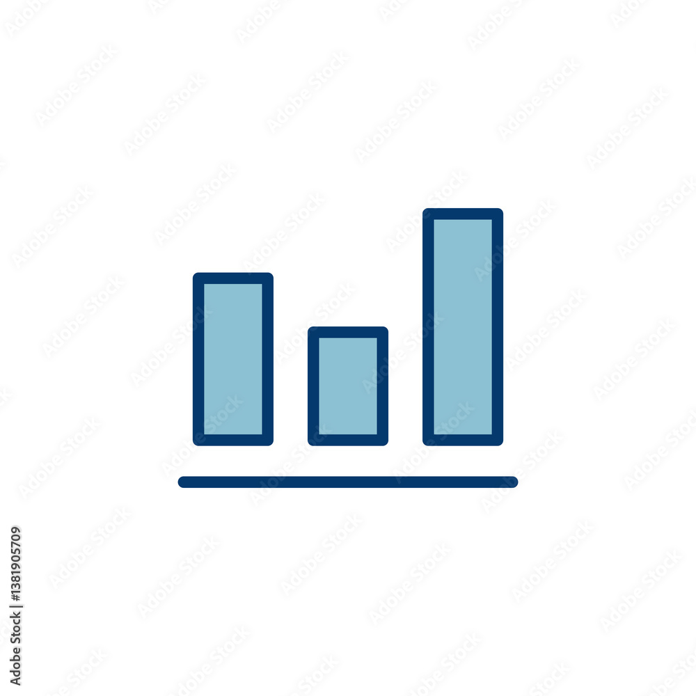 Growing graph Icon vector isolated on white background. Chart icon. Graph vector Growing graph Icon vector isolated on white background. Chart icon. Graph vector