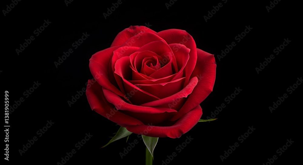 Fototapeta premium Crimson Heart, Velvet Night AI Generated