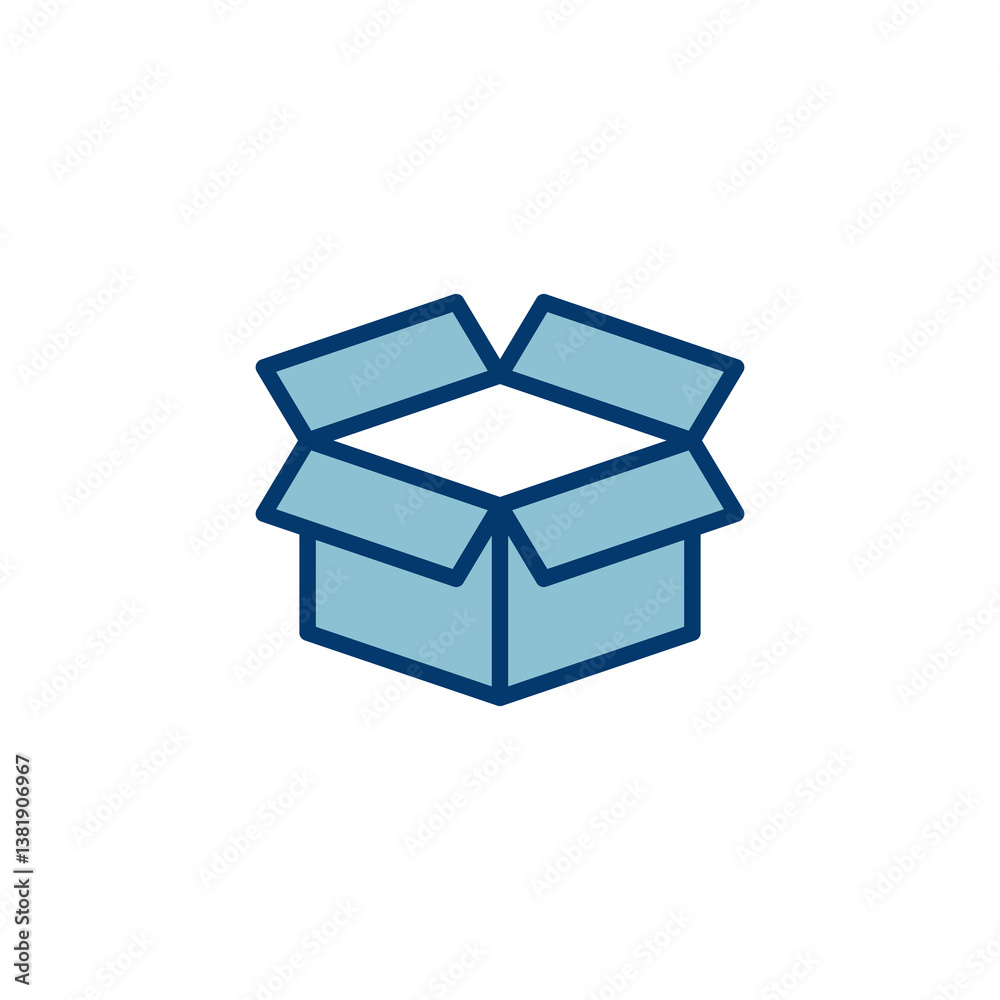 Box icon vector isolated on white background. Cardboard box, packaging open. Box vector icon Box icon vector isolated on white background. Cardboard box, packaging open. Box vector icon