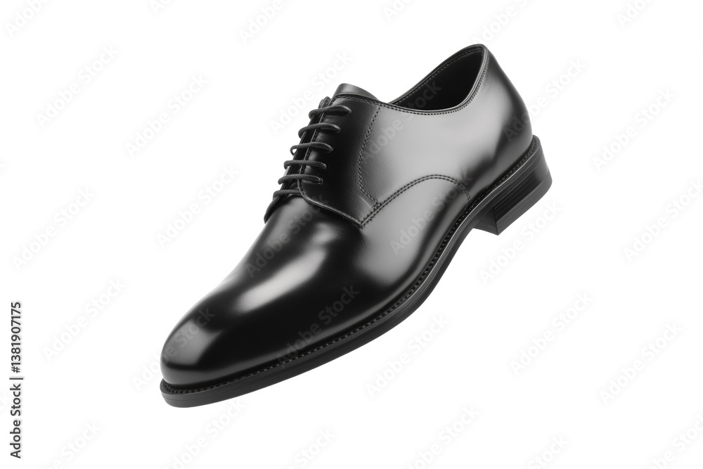 Black shoe with a white lace, isolated Black shoe with a white lace, isolated