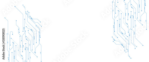 Abstract technology background with circuit board texture. Technology background with crossed lines and dots.