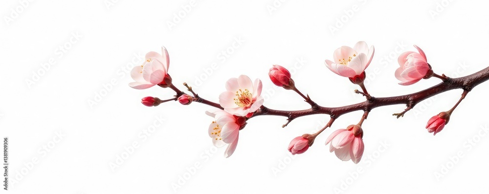 Fototapeta premium isolated branches on a white background with subtle shading, crisp, branch