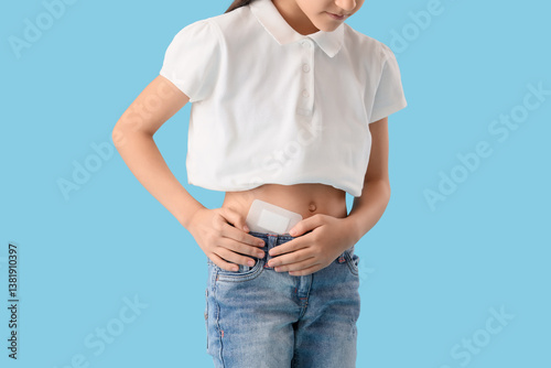 Teenage girl with applied m...