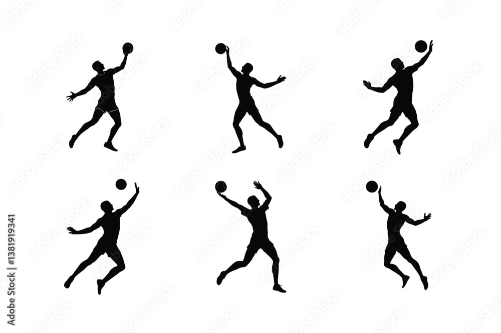 custom made wallpaper toronto digitalDynamic Volleyball Players in Action Silhouettes