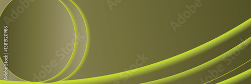 Vector green line gray background curve element with black space for text and message design, overlapping layers