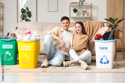 Young couple with sorted ru...